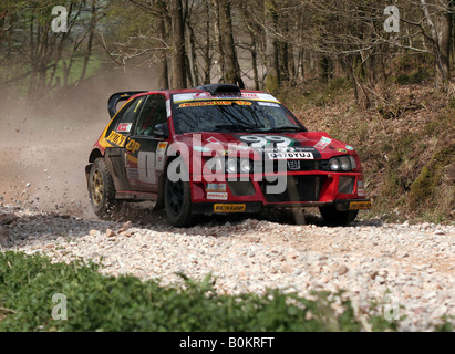 Rally Cars effettuando al Somerset Satges Rally, 2008 Foto Stock