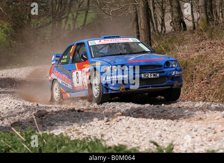 Rally Cars effettuando al Somerset Satges Rally, 2008 Foto Stock