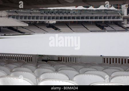 Il Lords Cricket Ground sotto neve Foto Stock