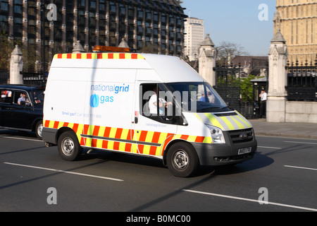 NationalGrid National Grid gas van manutenzione guidando attraverso Londra Foto Stock