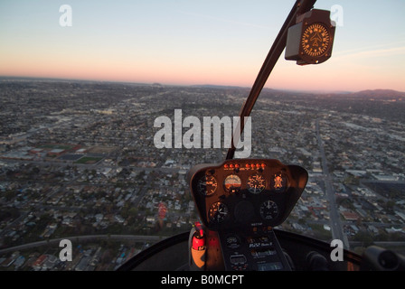 Vista aerea di Los Angeles da un elicottero, California, Stati Uniti d'America. Foto Stock