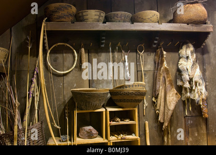 Manufatti storici sul display in mostra Museo di Yosemite Yosemite National Park in California Foto Stock