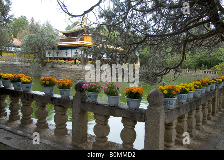 Norbulingka, l'ex palazzo estivo del Dalai Lama a Lhasa, in Tibet, in Cina. Foto Stock