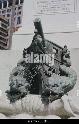 Base del Memorial Sculpture di un Simonetti di capitano Arthur Phillip primo governatore del New South Wales Sydney NSW Australia Foto Stock