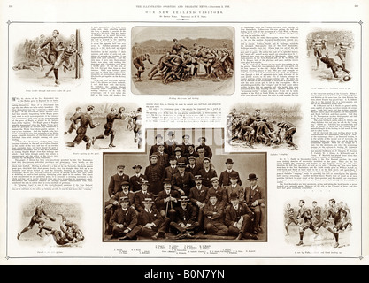 L'originale All Blacks 1905 magazine diffusione sul primo rugby neozelandese tour delle isole britanniche in cui hanno perso solo un gioco per il Galles Foto Stock