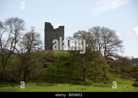 Audleys torre di castello casa costruita su un alto tumulo si affaccia Strangford Lough contea di Down Irlanda del Nord Foto Stock