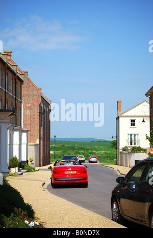 Scena di strada, Poundbury, Dorchester Dorset, England, Regno Unito Foto Stock