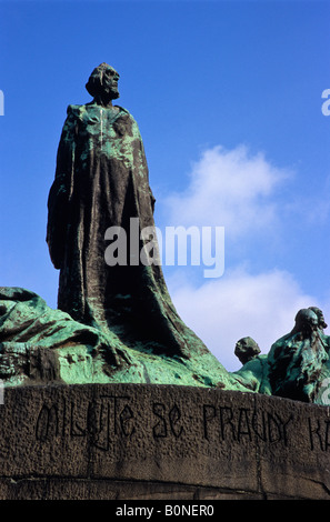 Jan Hus statua, Praga, Repubblica Ceca Foto Stock