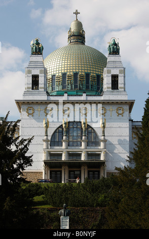 Wien,, Kirche am Steinhof, 1905-1907 von Otto Wagner, erbaut Hauptfassade von Süden Foto Stock