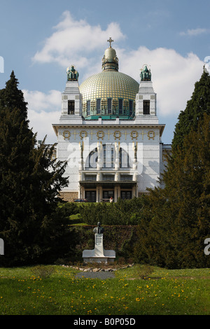 Wien,, Kirche am Steinhof, 1905-1907 von Otto Wagner, erbaut Hauptfassade von Süden Foto Stock