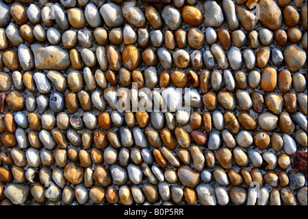 Close up dei tradizionali Suffolk pietra focaia parete Foto Stock