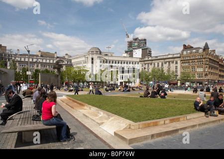 Piccadilly Garden a Manchester, Regno Unito Foto Stock