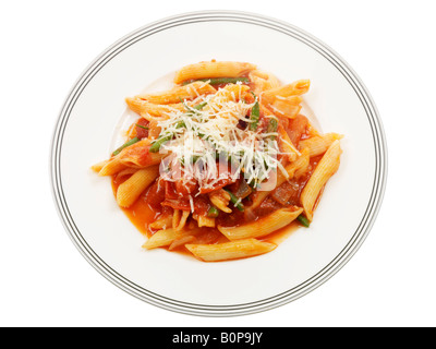 Pasta con verdure e formaggio Foto Stock