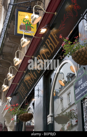 Il 'Frog & Rosbif' tradizionale pub inglese a Parigi il catering per inglese ex pat gusti, 116 rue St.Denis 75002 Parigi Francia Foto Stock