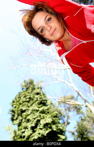 Ragazza adolescente riscaldamento modello rilasciato Foto Stock