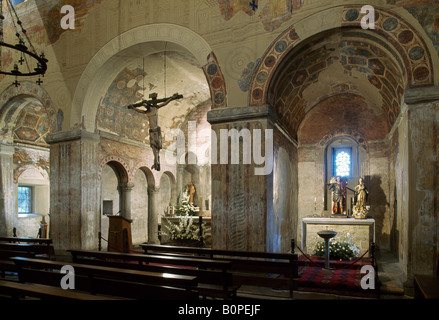 Oviedo, Chiesa di San Julián de los Prados, Innenraum Foto Stock