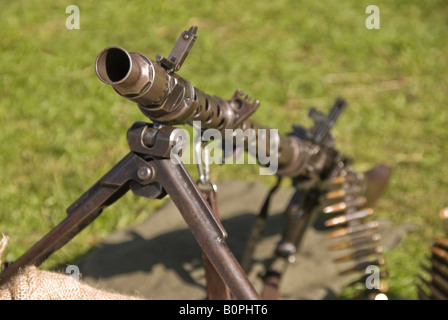 Guerra Mondiale 2 MG34 macchina leggera pistola su bipiede Foto Stock