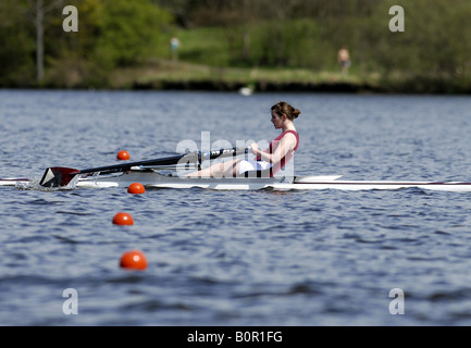 Il canottaggio concorrenza a Strathclyde Park Nazionale Centro di Canottaggio Scozia Scotland Foto Stock