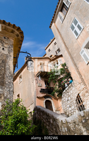 Scena di strada, Eze village, nel sud della Francia Foto Stock