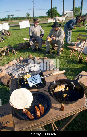 La guerra civile in reenactors Pearland Texas Foto Stock