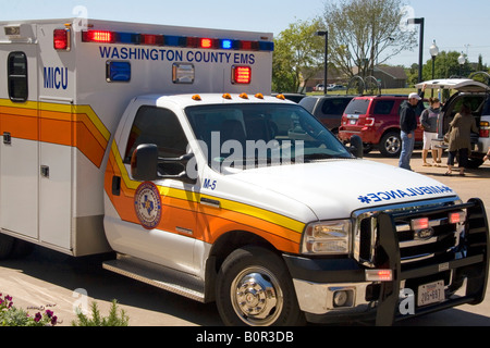 Washington County EMS ambulanza in Brenham Texas Foto Stock