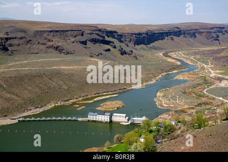 Swan cade diga idroelettrica sul fiume Snake in Idaho Foto Stock
