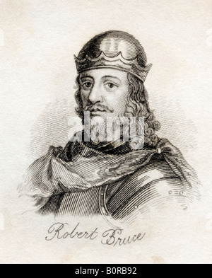 Roberto I re degli scozzesi, aka Robert the Bruce, 1274 - 1329. Dal libro Crabbs Dizionario storico pubblicato 1825 Foto Stock