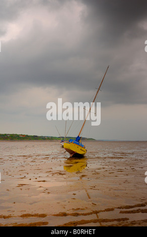 Cielo tempestoso su West Kirby tidal velme Foto Stock