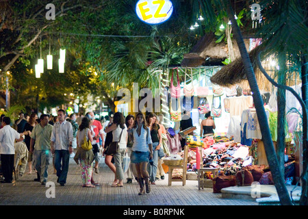 Fifth Avenue di Playa del Carmen in Messico Foto Stock