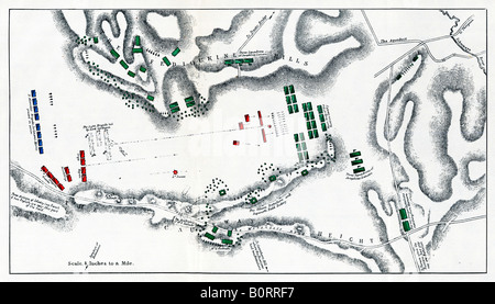 La carica di luce Brigata 1854 mappa dell'azione a Balaclava in Crimea 673 cavalleggeri alla ribalta Foto Stock