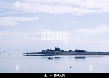 Piel Isola Cumbria, castello, Isola di Walney, England Regno Unito costa inglese paesaggi costieri Morecambe Bay, mare Foto Stock