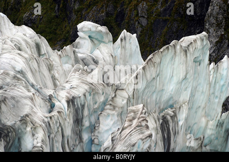 Formazioni di ghiaccio, Fox Galcier, Nuova Zelanda Foto Stock
