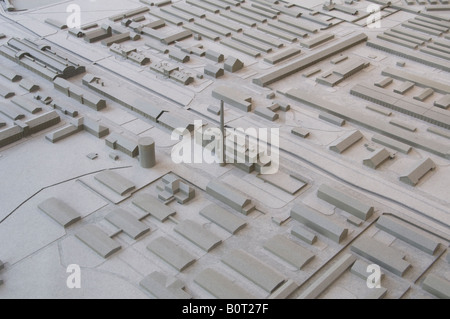 Modello in scala di caserme del campo di concentramento di Dachauconcentration tedesco nazista Konzentrationslager (KZ), Baviera, Germania Foto Stock