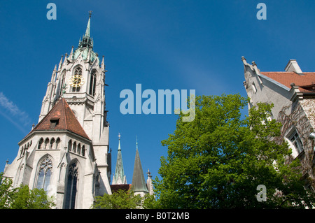 San Paolo o chiesa Paulskirche chiesa cattolica romana nella Ludwigsvorstadt Isarvorstadt trimestre nella città di Monaco di Baviera La capitale della Baviera Germania Foto Stock