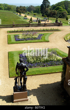 Terrazza formali giardini a Osborne House East Cowes Isle of Wight Inghilterra casa storica della regina Victoria Foto Stock