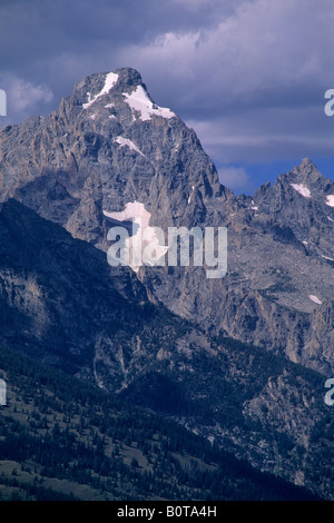 Nubi su picchi di montagna Grand Teton National Park Wyoming Foto Stock