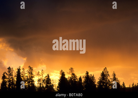 Stormy alba sul Grand Tetons e Snake River Grand Teton Nat l Pk Wyoming Foto Stock