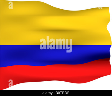 3d bandiera della Colombia Foto Stock