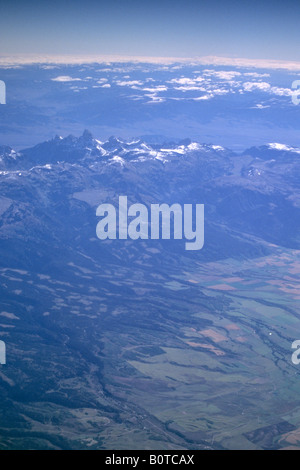 Antenna sul Grand Tetons Teton Range e Targhee foresta Nat Wyoming Foto Stock