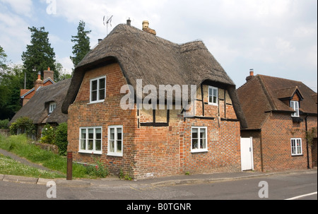 Il vecchio tetto di paglia Cottage West Meon Hampshire REGNO UNITO Foto Stock