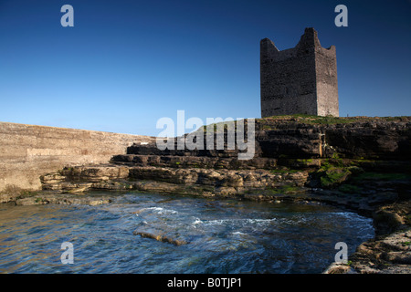 O'Dowd roslea roslee castello home del ODowd chieftains costruito nel 1207 easkey County Sligo, Repubblica di Irlanda Foto Stock