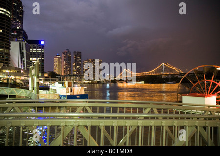 Vista su Ponte Story e il Fiume Brisbane, Brisbane, Australia Foto Stock