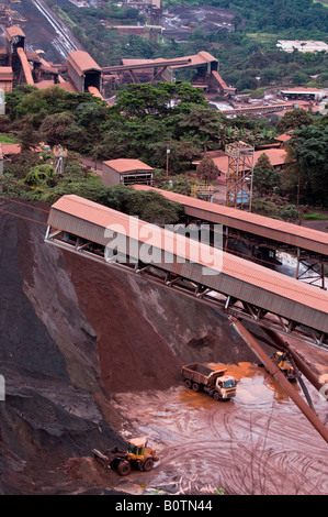 Il minerale di ferro impianto di Carajas Para Brasile 01 30 08 corse dal brasiliano vale la seconda più grande società mineraria in tutto il mondo Foto Stock