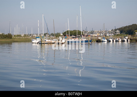 Paesaggio vista della marina a Southport, North Carolina, STATI UNITI D'AMERICA Foto Stock