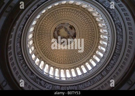 Washington DC il Campidoglio l affresco e fregio decorazioni della cupola Foto Stock