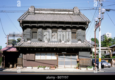 Casa ignifugo (Kurazukuri) dal periodo Edo a Kawagoe (Po) Edo, a nord di Tokyo. Foto Stock