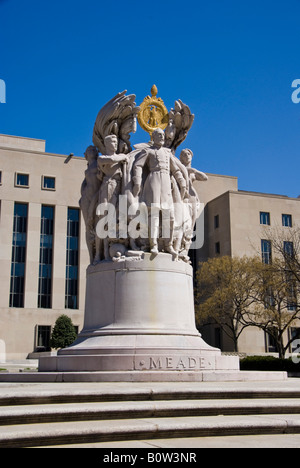 Washington - memorial statua al generale Meade Foto Stock