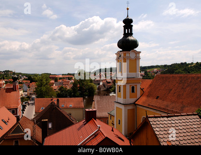 Vista sui tetti della Kallmuenz, Alto Palatinato, Baviera, Germania, Europa Foto Stock