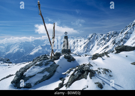 Luogo di scoperta, Oetzi l'uomo di ghiaccio, Iceman, Alpi Oetztal in Tirolo, Austria, Europa Foto Stock