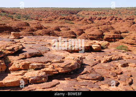 Vista delle cupole di arenaria della città perduta presso il bordo meridionale del Kings Canyon, Watarrka National Park, Northern Territory, Aust Foto Stock